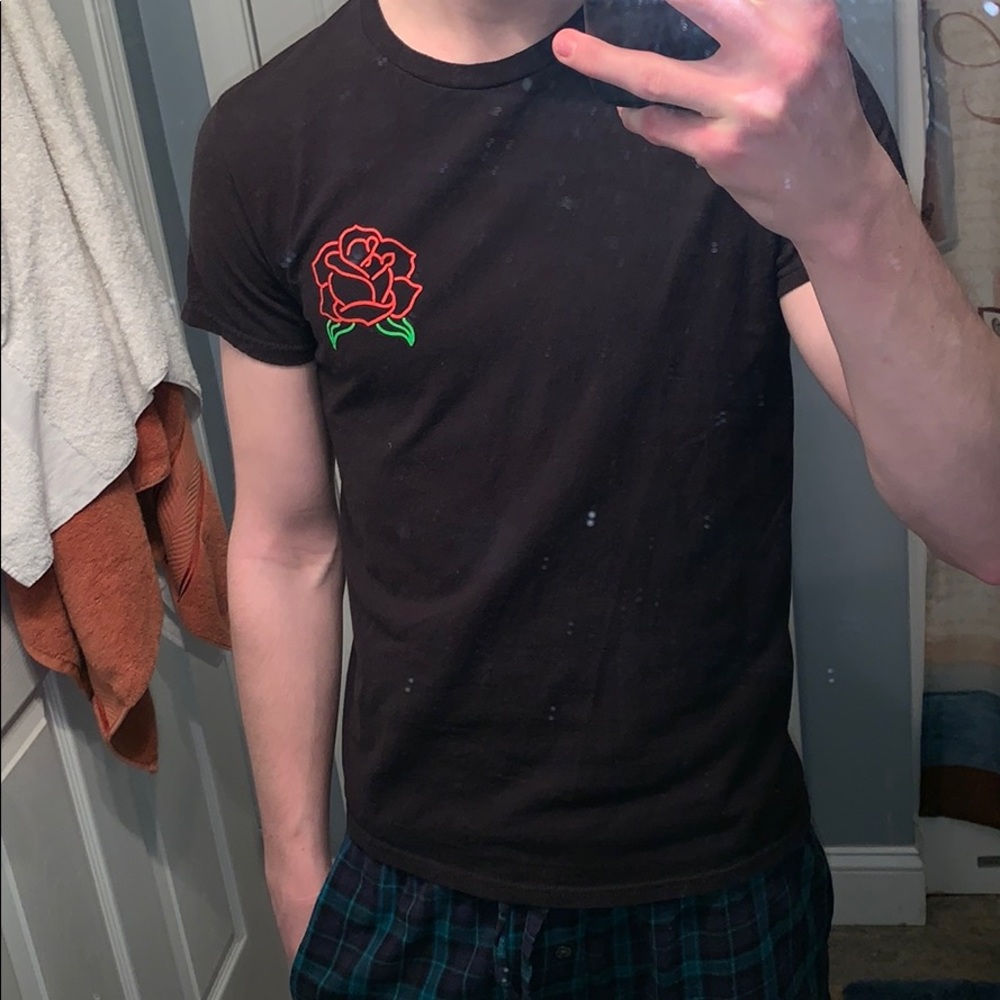 Black shirt with rose